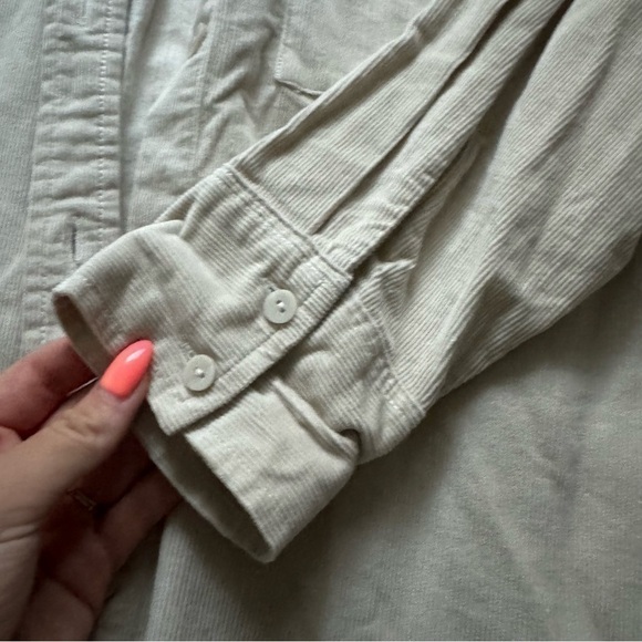 Abercrombie & fitch NWT oversized denim button up shirt light brown size medium - Picture 12 of 14